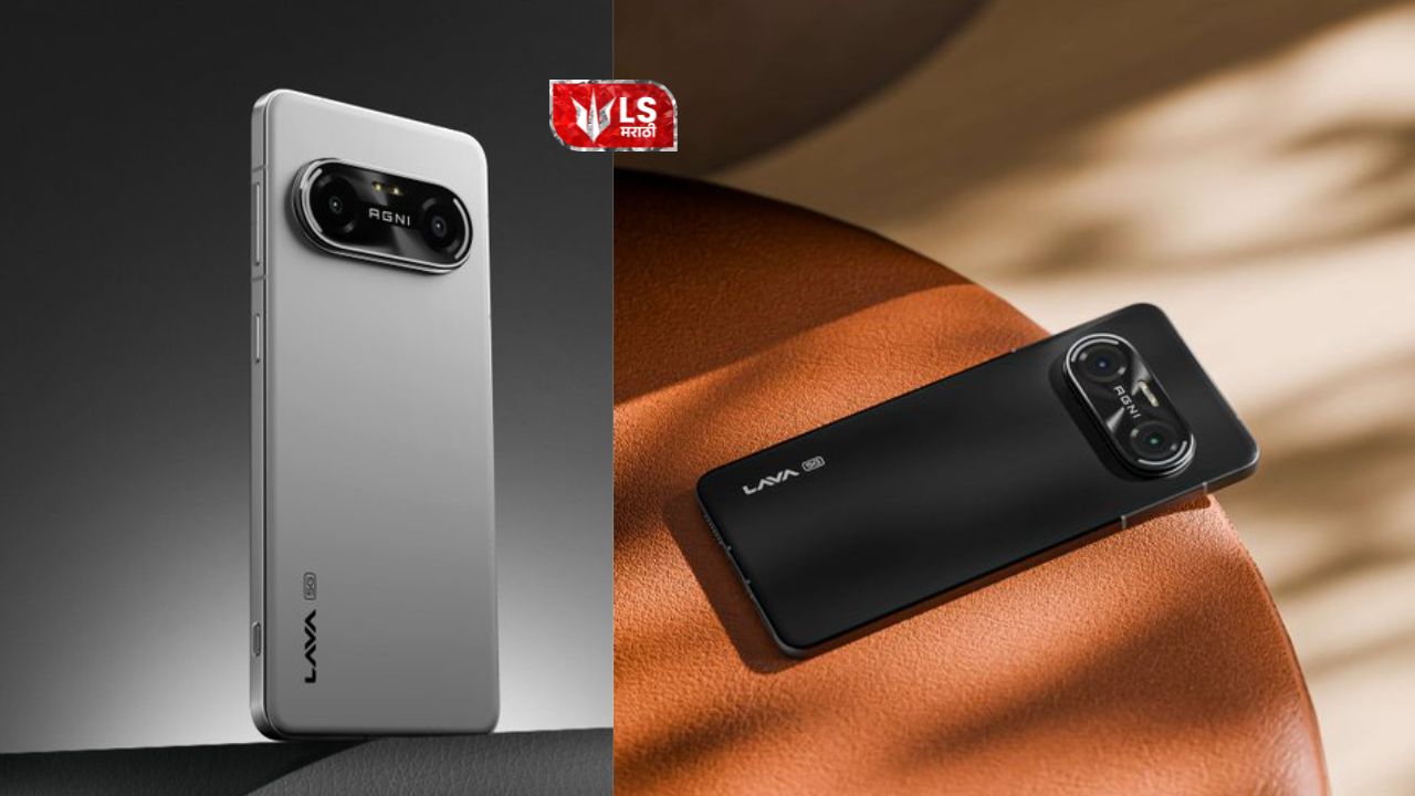 Lava Agni 4 smartphone showing dual-camera setup and sleek back panel design in silver and black colors