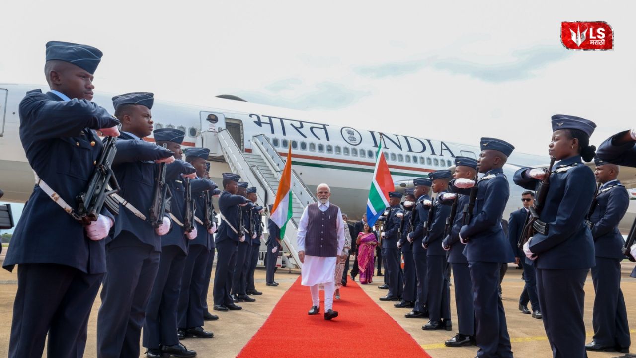 PM Narendra Modi arriving in South Africa for the G20 Summit with grand airport welcome