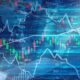 Stock market graph showing Sensex falling below 84,600 during opening session