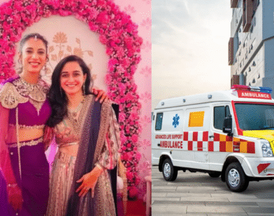 Ambulance carrying Smriti Mandhana and the patient