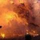 Smoke and destruction after a boiler explosion at a glue factory in Pakistan that killed at least 15 people