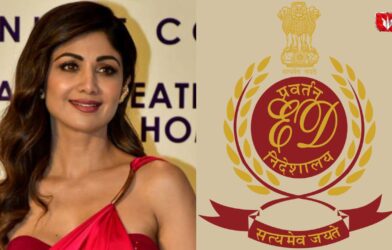 Enforcement Directorate officials at actress Shilpa Shetty’s residence during routine verification raid