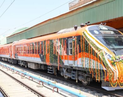 Passengers at an Indian railway station after Indian Railways announces fare hike