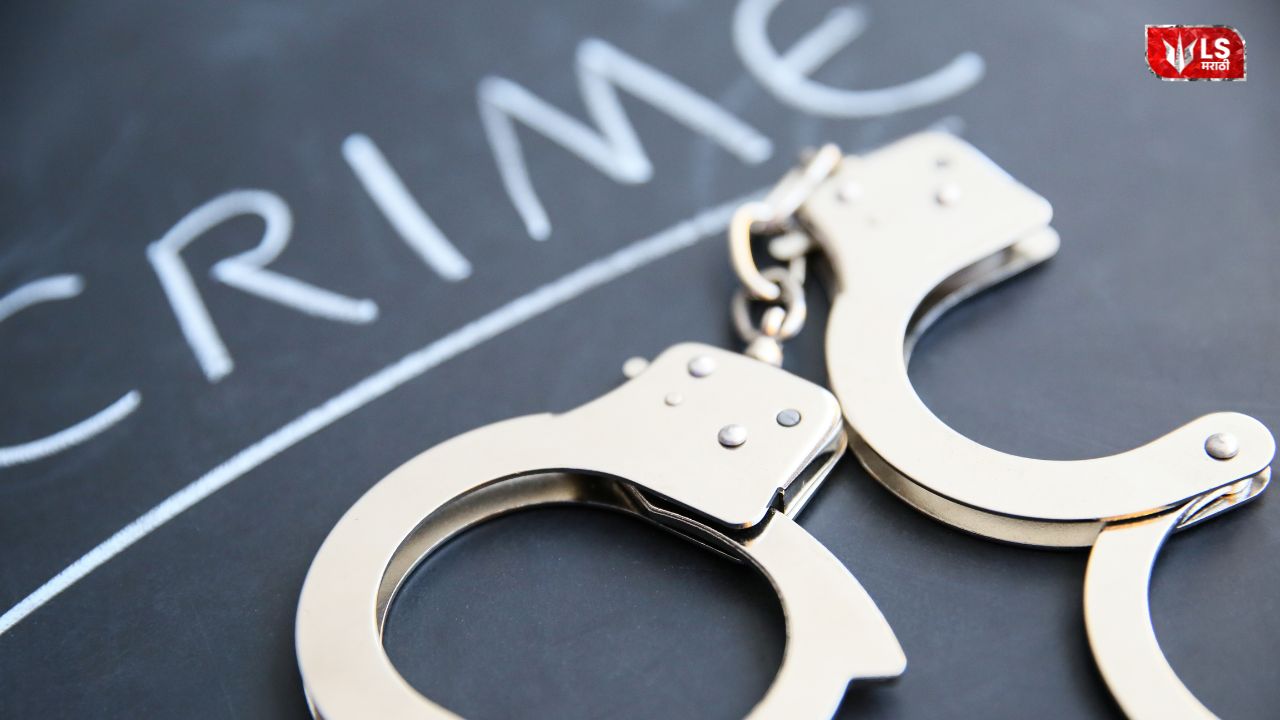 Crime text with handcuffs placed on the side symbolizing burglary and vehicle theft
