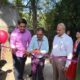 Inauguration of compost drum at IBM R. College showcasing sustainable waste management initiative