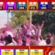Political flags and leaders during Maharashtra local body elections showing BJP and NCP dominance in different districts