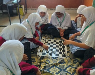 Students participating enthusiastically in art and sports activities at Pimpri Chinchwad Municipal Corporation schools during the festival