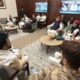 Prime Minister Narendra Modi and Priyanka Gandhi having tea together after the Parliament session