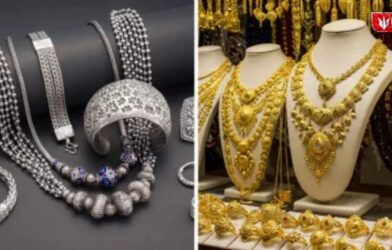 Gold and silver bars showing sharp rise in prices with silver up by 16000 rupees in one week