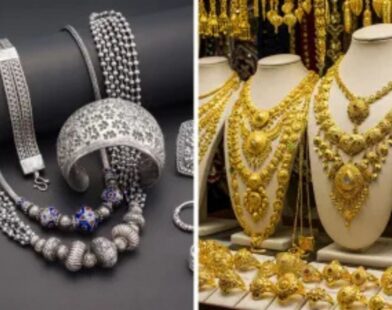 Gold and silver bars showing sharp rise in prices with silver up by 16000 rupees in one week