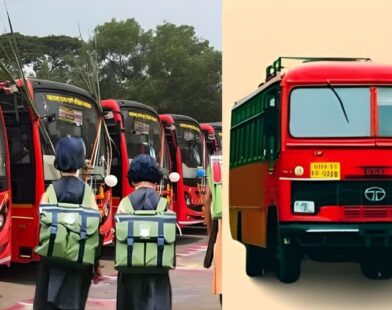 Students at ST bus stop as officials work on resolving issues through the helpline