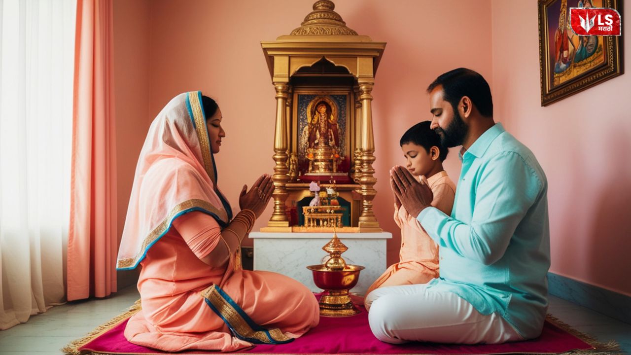 Peaceful home with spiritual symbols representing vastu dosh remedies and mantra chanting