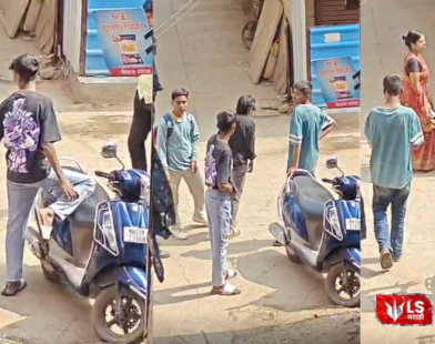 Schoolchildren creating a ruckus with sickles in their hands