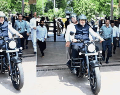 Devendra Fadnavis bike entry